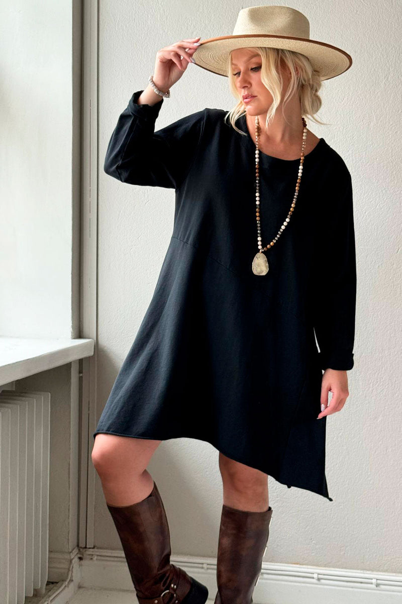 Darina cotton tunic, black