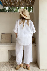 Daybreak linen shirt, white