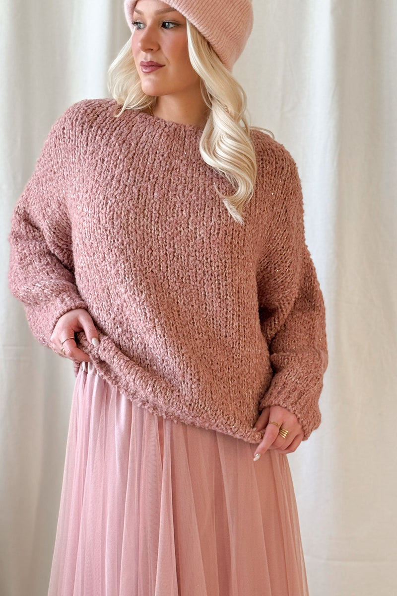 Dazzle glitter sweater, rose