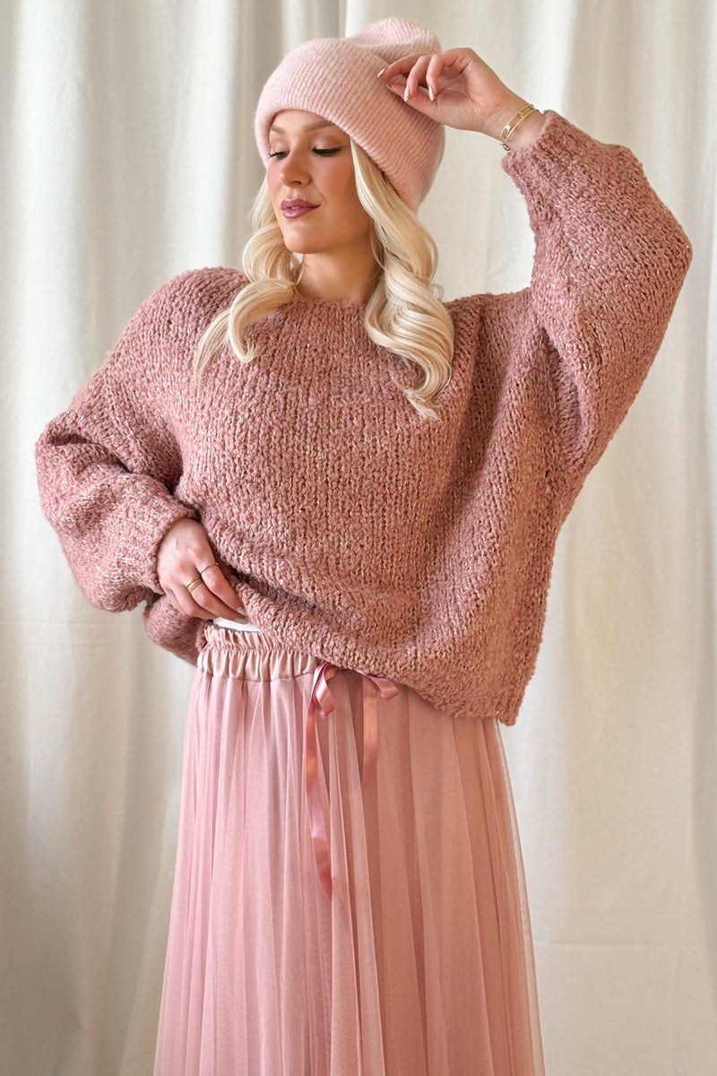 Dazzle glitter sweater, rose