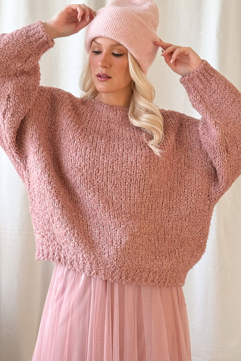 Dazzle glitter sweater, rose