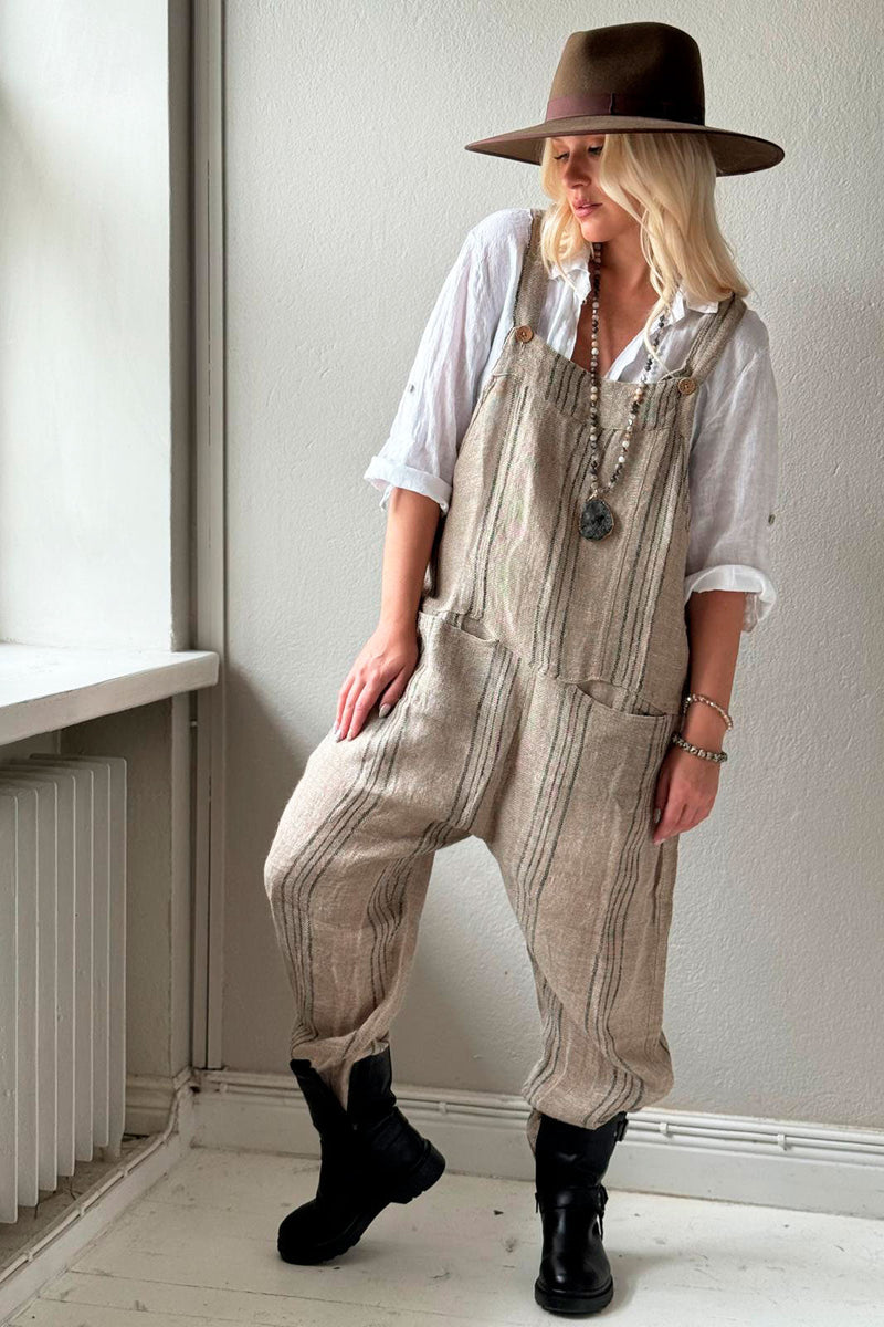 Delhi linen jumpsuit, natural