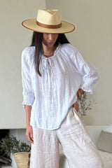 Delia blouse, white