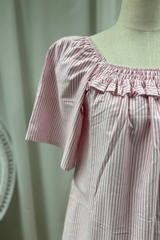 Delicia cotton dress, pink stripe