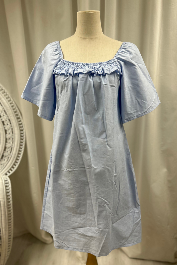 Delicia cotton dress, light blue