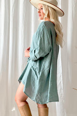 Delisa linen tunic, ocean