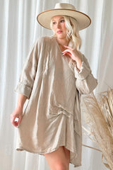 Delisa linen tunic, cashmere