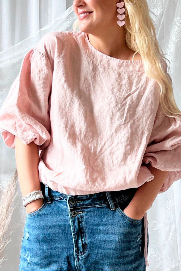 Desiree linen blouse, light pink