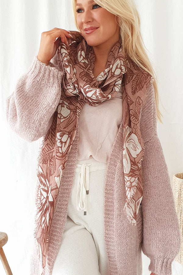 Diandra wool scarf, light pink