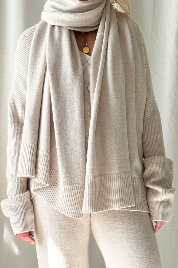 Dolly viskoosineulehuivi, light beige