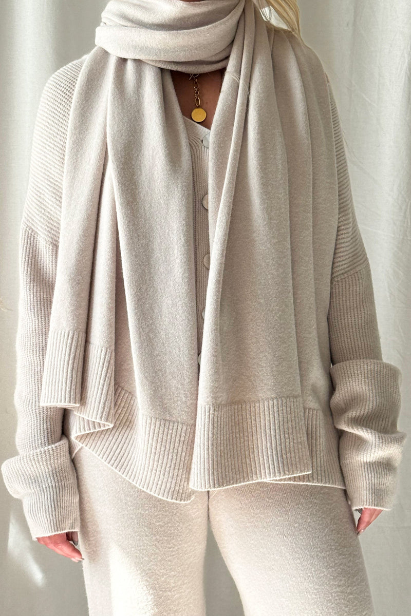 Dolly viskoosineulehuivi, light beige