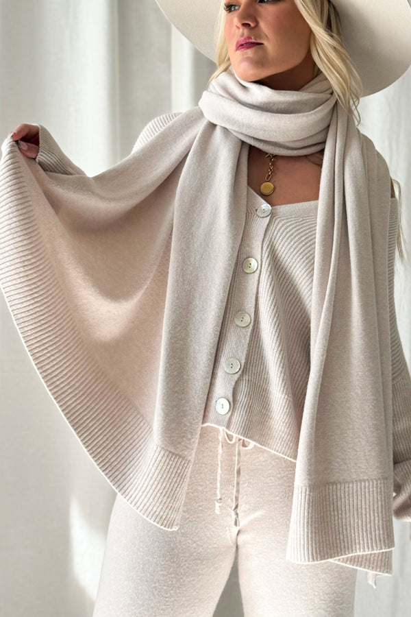 Dolly viskoosineulehuivi, light beige