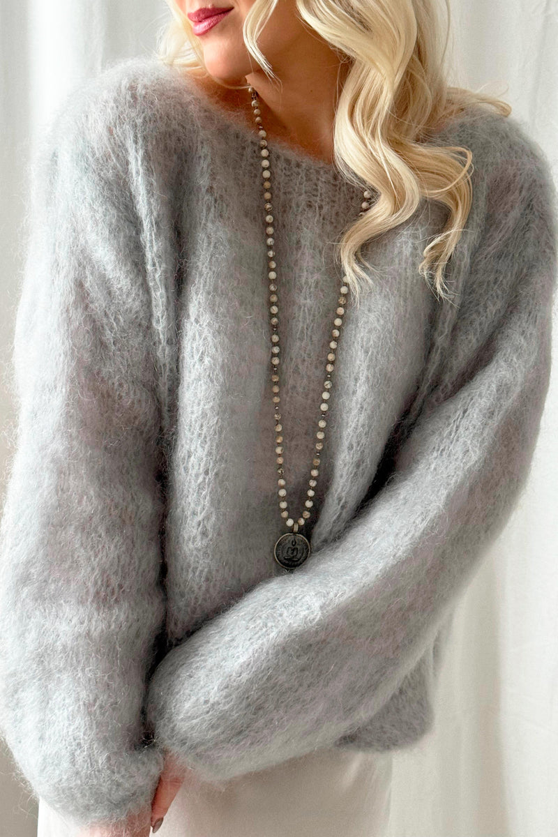 Dreamy mohair jumper, pearl grey