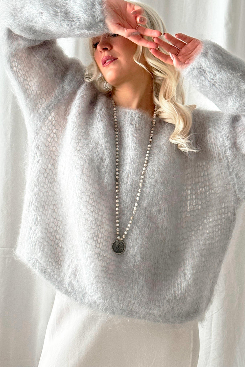 Dreamy mohair jumper, pearl grey