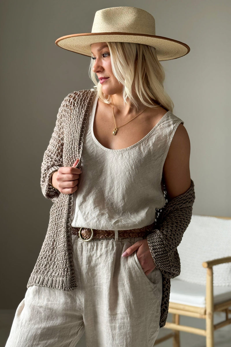 Drift Away cardigan, taupe