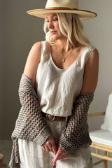 Drift Away cardigan, taupe