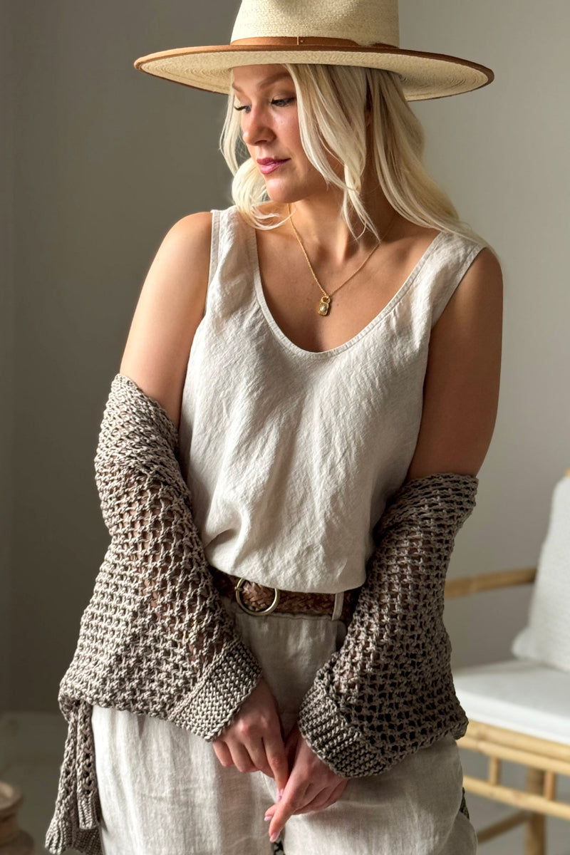 Drift Away cardigan, taupe