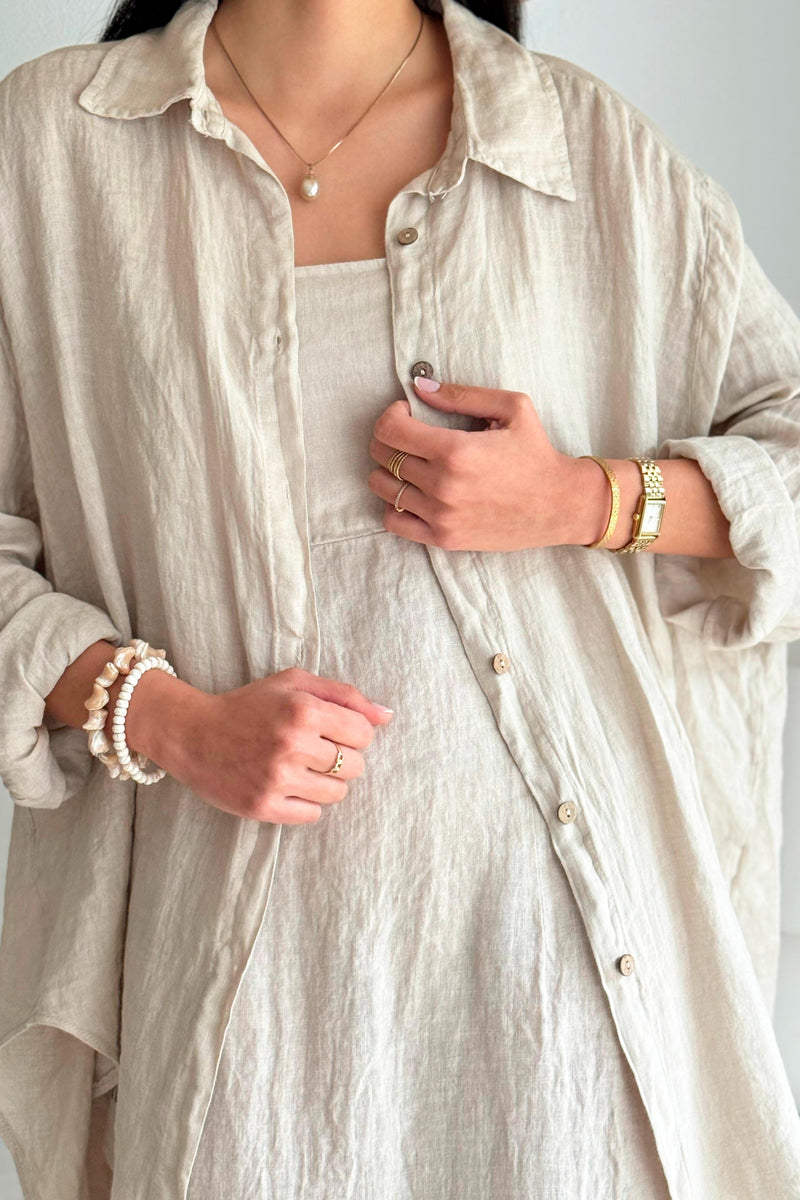 Easy Days linen shirt, sand