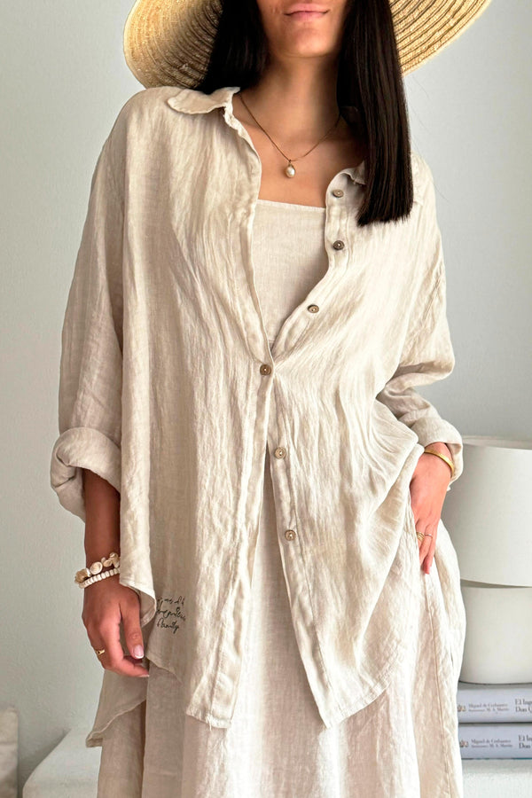 Easy Days linen shirt, sand