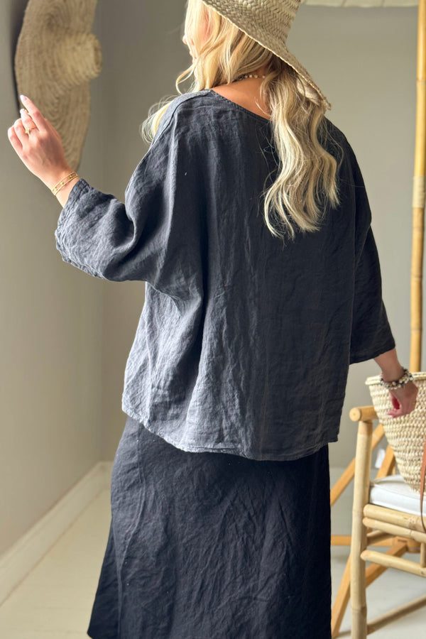 Edell linen shirt, smoke