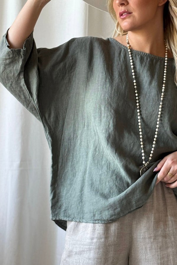 Edell linen shirt, camo
