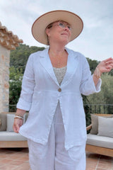 Eleanor linen jacket, white