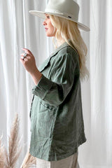 Eleanor linen jacket, khaki