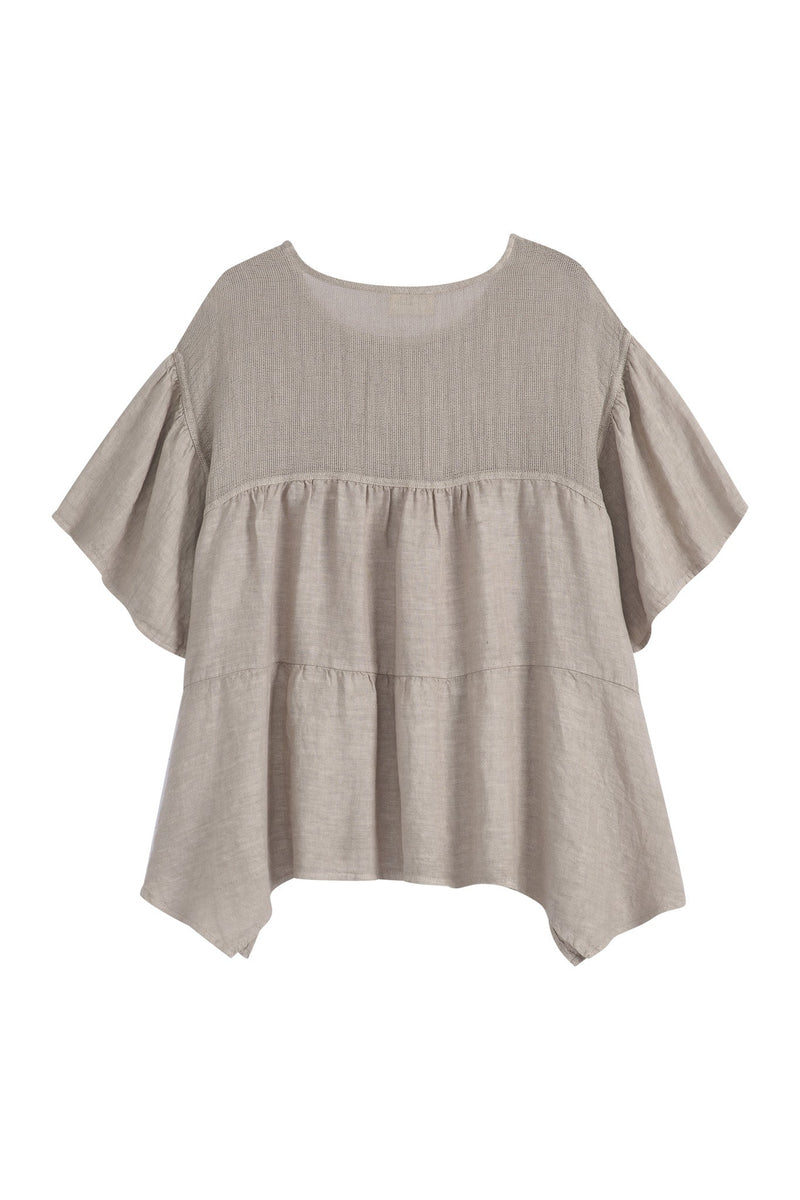 Eleni blouse tunic, light taupe
