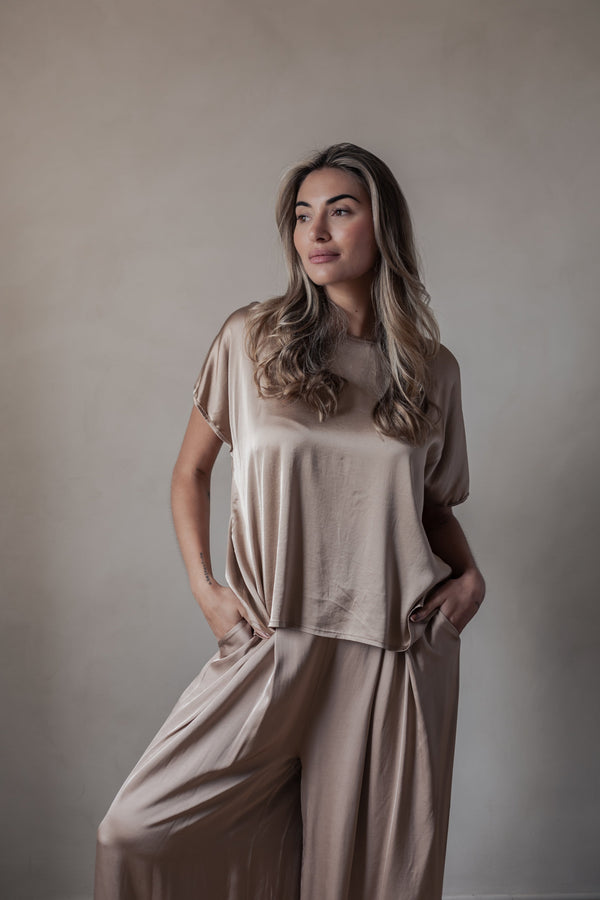 Satin luxe Ellery paita, powder