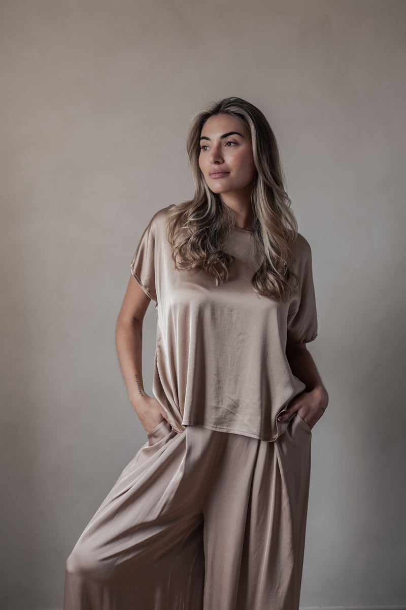 Satin luxe Ellery paita, powder