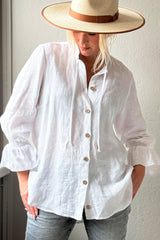 Ellitia linen shirt, white