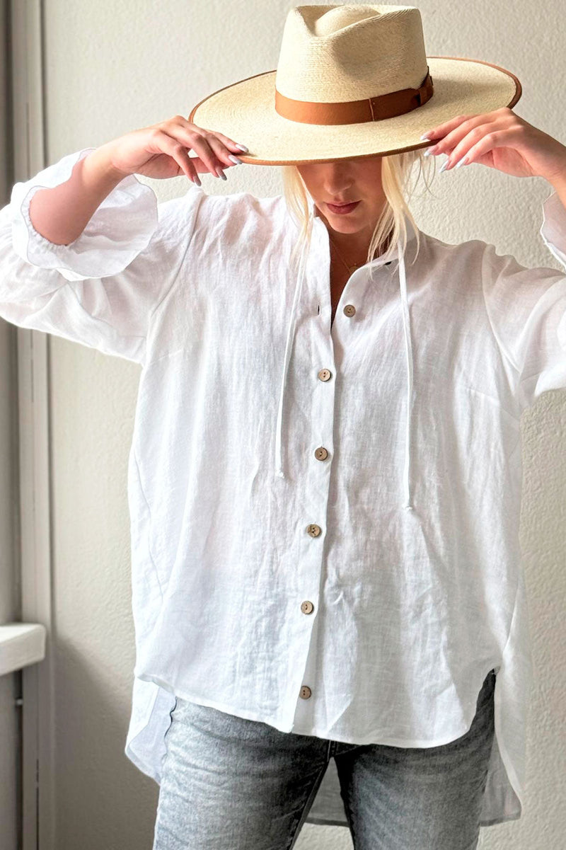 Ellitia linen shirt, white