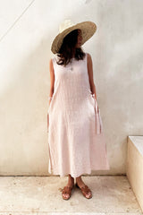 Estella linen dress, light pink