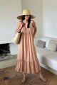 Evanna linen dress, powder