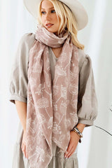 Fleur wool scarf, rose