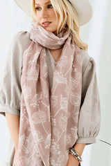 Fleur wool scarf, rose
