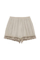 Fleur satin shorts, beige