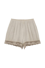 Fleur satin shorts, beige
