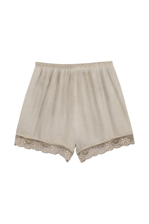 Fleur satin shorts, beige