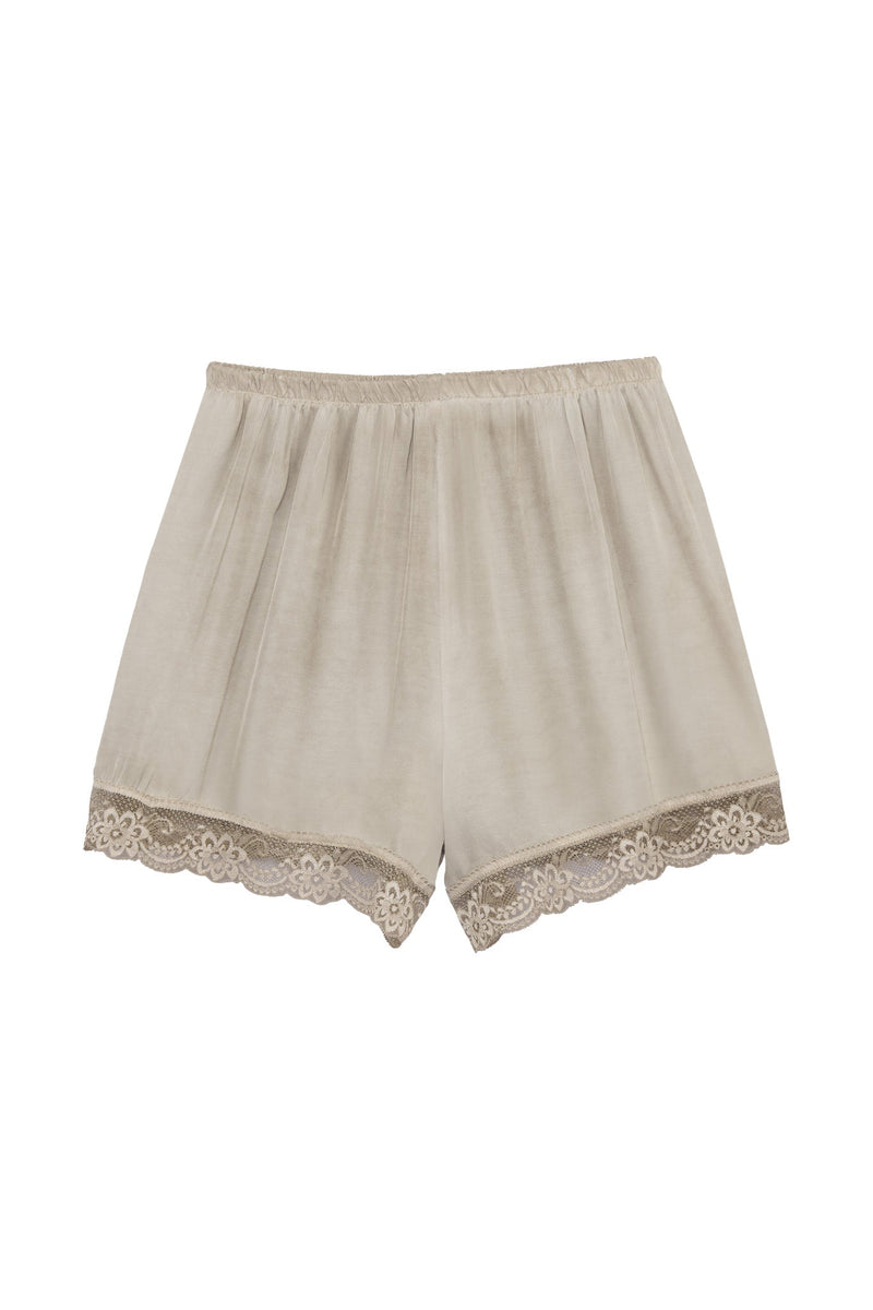 Fleur satin shorts, beige