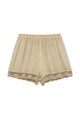 Fleur satin shorts, caramel