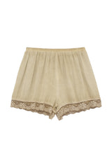 Fleur satin shorts, caramel