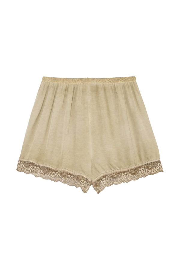 Fleur satin shorts, caramel