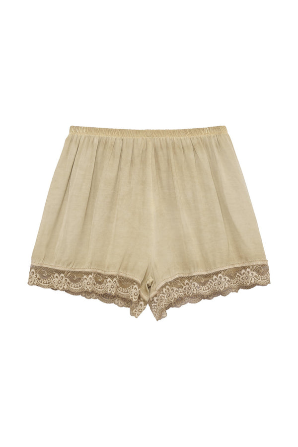 Fleur satin shorts, caramel
