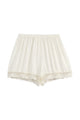 Fleur satin shorts, off white