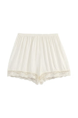Fleur satin shorts, off white