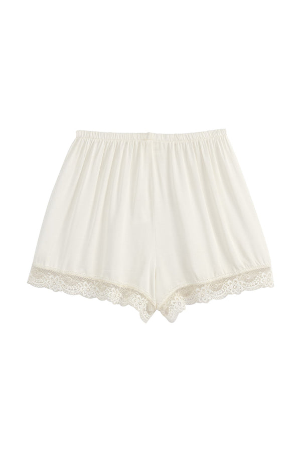 Fleur satin shorts, off white