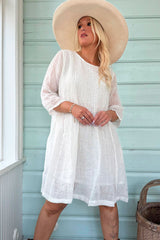 Flora linen dress, off white