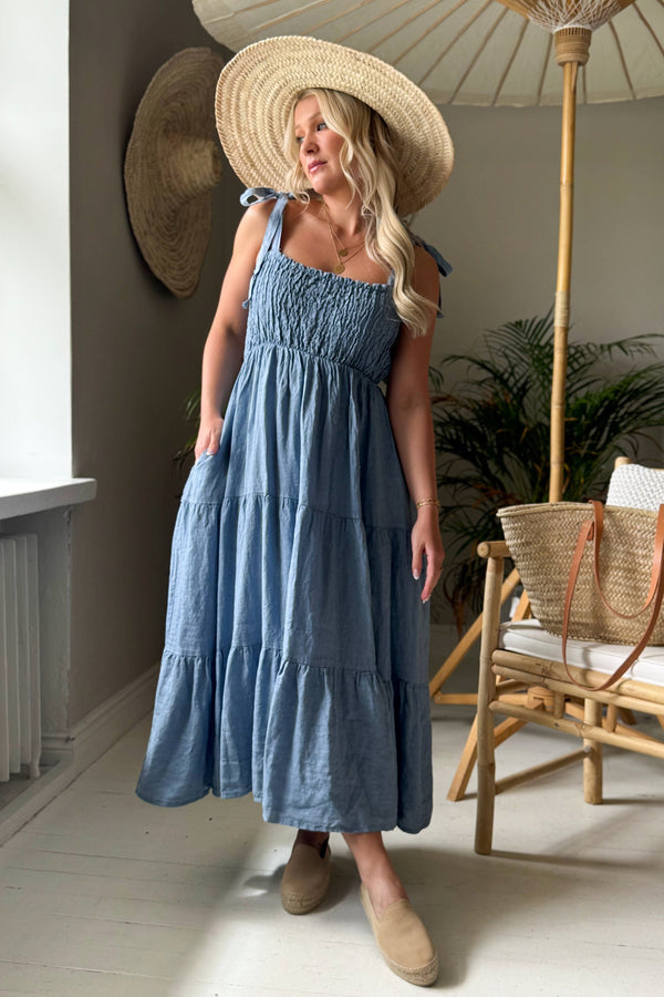 Florentino pellavamekko, denim blue