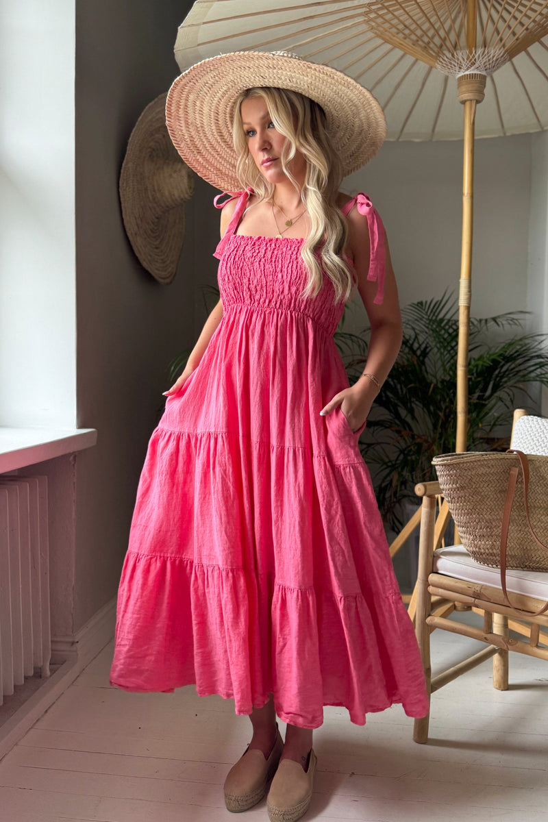 Florentino pellavamekko, malibu pink